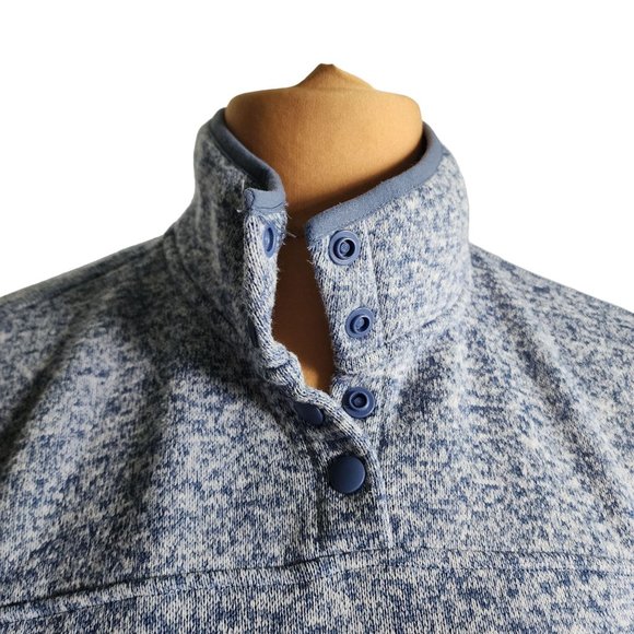 Eddie Bauer Womens Blue and White Snap Pull Over Size Large - Picture 4 of 7